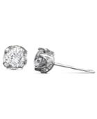 Pave Diamond Stud Earrings In 14k White Gold (1/2 Ct. T.w.)