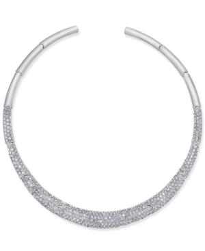 Joan Boyce Silver-tone Pave Collar Necklace