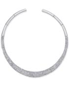 Joan Boyce Silver-tone Pave Collar Necklace