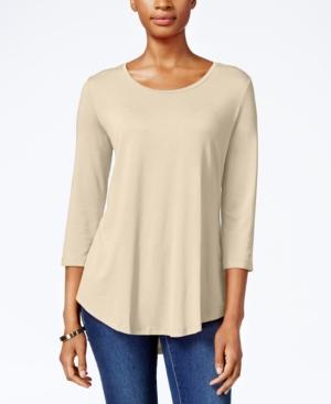 Jm Collection Petite Three-quarter-sleeve Top, Only At Macy's