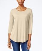 Jm Collection Petite Three-quarter-sleeve Top, Only At Macy's