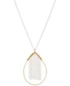 Touch Of Silver Two-tone Fringe Teardrop Pendant Necklace