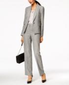 Le Suit Jacquard-stripe Shawl-collar Pantsuit, Regular & Petite