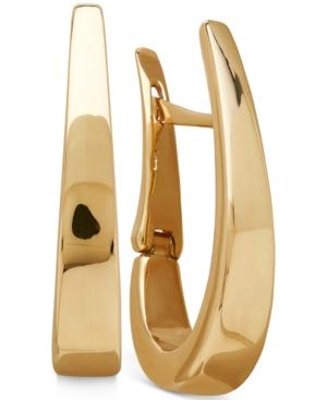 Polished Gradual Oval Hoop Earrings In Italian 14k Gold