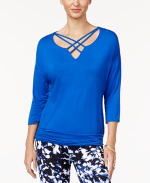 Thalia Sodi Lattice-trim Top, Created For Macy's