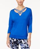 Thalia Sodi Lattice-trim Top, Created For Macy's