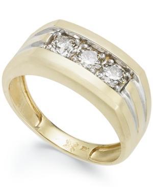 Men's Diamond Ring, 10k Gold Diamond Ring (1/2 Ct. T.w.)