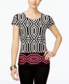 Inc International Concepts Printed Tie-back Top, Only At Macy's