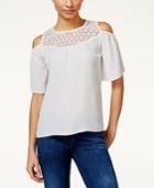 Ny Collection Petite Cold-shoulder Illusion Top