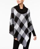 Ny Collection Plaid Poncho Sweater