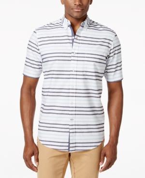 Club Room Hamilton Striped Short-sleeve Shirt, Only At Macy's