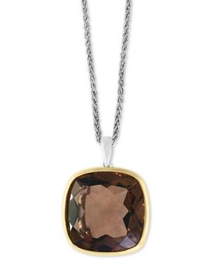 Effy Smoky Quartz 18 Pendant Necklace (20 Ct. T.w.) In Sterling Silver & 18k Gold