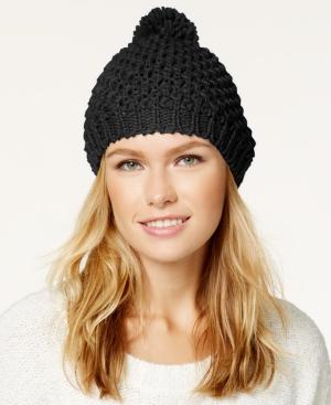 Rampage Lurex Knit Pom Beanie