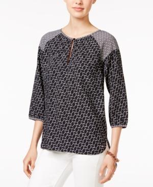Tommy Hilfiger Geometric-print Peasant Top