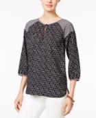 Tommy Hilfiger Geometric-print Peasant Top