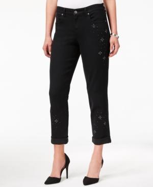 Style & Co Curvy-fit Embellished Boyfriend Jeans, Created For Macy's