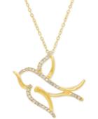 Diamond (1/10 Ct. T.w.) Dove Pendant Necklace In 10k Yellow Gold