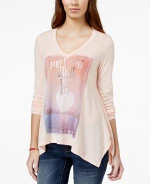 Self Esteem Juniors' Sun Long-sleeve Foil Graphic T-shirt
