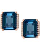 London Blue Topaz (5-3/4 Ct. T.w.) And Diamond Accent Earrings In 14k Rose Gold