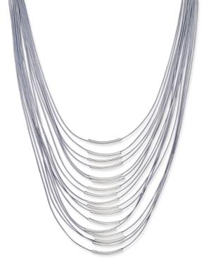 Inc International Concepts Silver-tone Multi-row Cord Necklace, Only At Macy's
