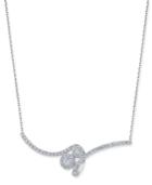 Diamond Cluster Fancy Collar Necklace (5/8 Ct. T.w.) In 14k White Gold