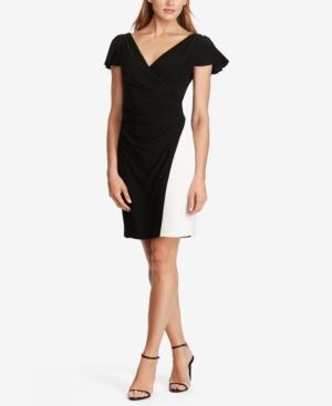 American Living Colorblocked Flutter-sleeve Dress