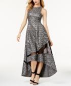 Sb By Sachin & Babi Metallic-print Mesh-inset Evening Gown, Created For Macy's