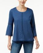 Style & Co. Crochet-trim Bell-sleeve Top, Only At Macy's