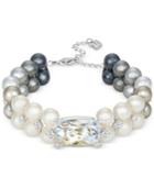 Swarovski Silver-tone Ombre Imitation Pearl And Crystal Bracelet