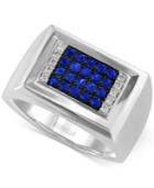 Gento By Effy Men's Sapphire (1/2 Ct. T.w.) And Diamond Accent Ring In 14k White Gold