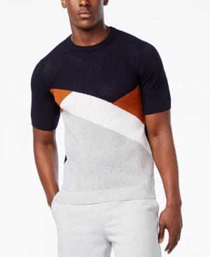 Sean John Men's Colorblocked Eyelet Sweater