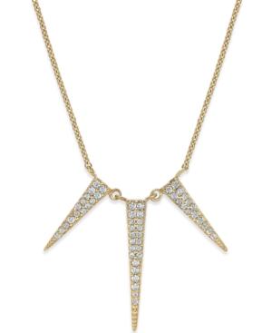 Giani Bernini Cubic Zirconia Three Spike Pendant Necklace In Sterling Silver, 18k Rose Gold, And 18k Yellow Gold