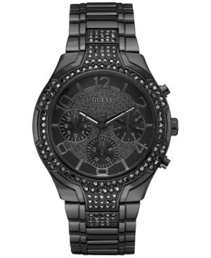 Guess Women's Crystal Accent Gunmetal Ion-plated Stainless Steel Bracelet Watch 44mm U0628l5