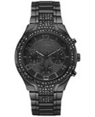 Guess Women's Crystal Accent Gunmetal Ion-plated Stainless Steel Bracelet Watch 44mm U0628l5