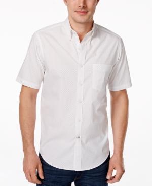 Club Room Men's Big And Tall Dot Print Short Sleeve Shirt