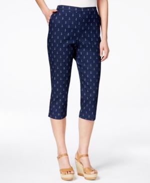 Alfred Dunner Petite Anchor-print Capri Pants