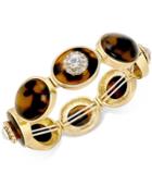 Charter Club Gold-tone Crystal & Tortoise-look Stretch Bracelet, Only At Macy's
