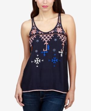 Lucky Brand Embroidered Double-strap Tank Top