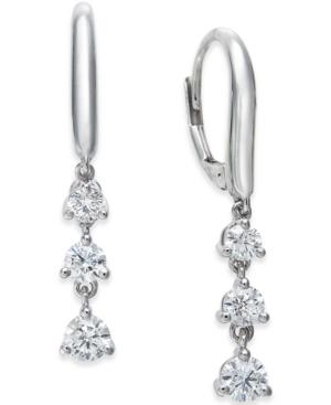Diamond Triple Drop Earrings (1 Ct. T.w.) In 14k White Gold