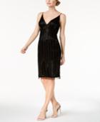 Adrianna Papell Beaded Plunge Sheath Dress