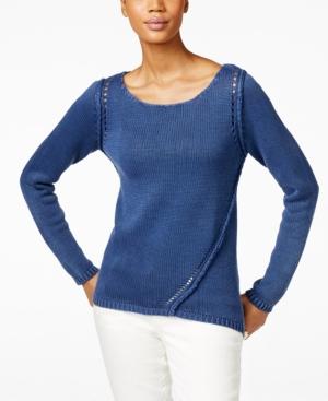 Inc International Concepts Open-knit Trim Sweater, Only At Macy's