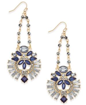 Inc International Concepts Gold-tone Multi-crystal Swing Chandelier Earrings, Created For Macy's