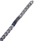 Esquire Men's Jewelry Diamond Accent Id Bracelet In Gunmetal And Black Ip Over Stainless Steel, First At Macy's