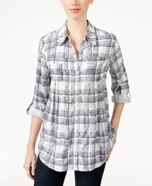 Style & Co. Plaid Button-front Shirt, Only At Macy's
