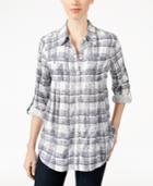 Style & Co. Plaid Button-front Shirt, Only At Macy's