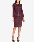 Tahari Asl Textured Peplum Skirt Suit