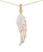 Sis By Simone I. Smith Crystal Wing Pendant Necklace In 18k Gold Over Sterling Silver