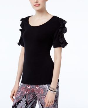 Inc International Concepts Ruffle-sleeve Top, Only At Macy's
