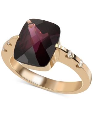 Rhodolite Garnet (5 Ct. T.w.) And Diamond(1/10 C.t.t.w.) Statement Ring In 14k Gold