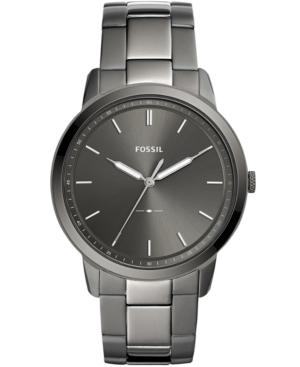 Fossil Men's Minimalist Smoke Stainless Steel Bracelet Watch 44mm